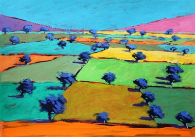 De Geul, 2021 (acryl op papier) door Paul Powis