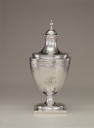 Suikerpot met deksel, ca. 1795 door Paul Revere