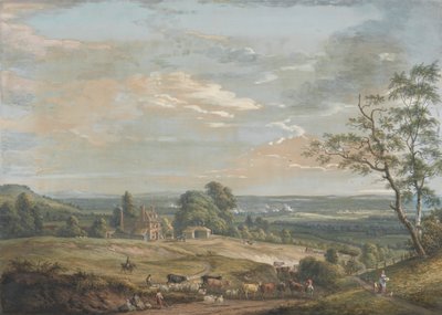 Een Ver Uitzicht op Maidstone, vanaf Lower Bell Inn, Boxley Hill door Paul Sandby