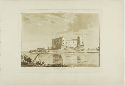 Carew Castle, plaat acht uit Twelve Views in Wales door Paul Sandby