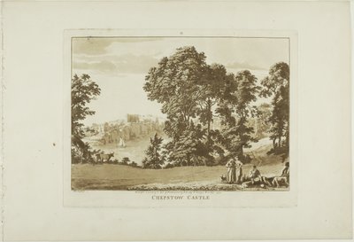 Chepstow Castle, plaat vier uit Twelve Views in Wales door Paul Sandby
