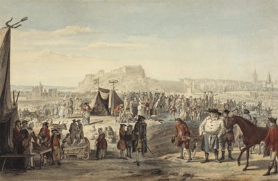 Paardenmarkt op Bruntsfield Links, Edinburgh door Paul Sandby