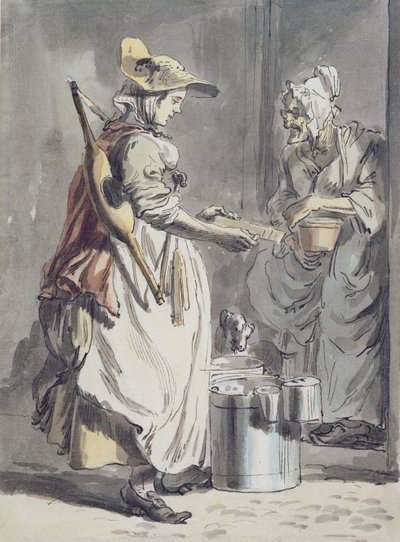 Londense Kreten: Een Melkmeisje, c.1759 door Paul Sandby