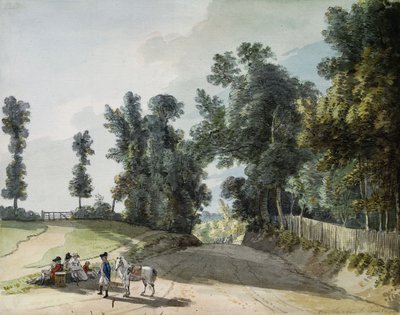 Op weg naar Tonbridge: Reizigers rusten aan de kant van de weg door Paul Sandby