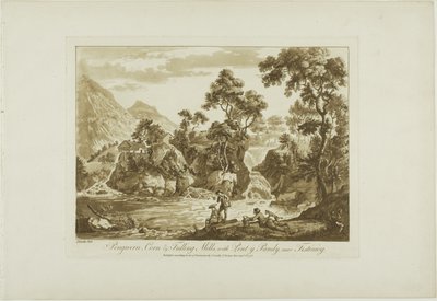 Pengnern Koren- en Voldermolens, met Pont y Pandy, Bij Festiniog door Paul Sandby