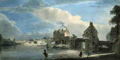 De Oude Brug bij Shrewsbury door Paul Sandby