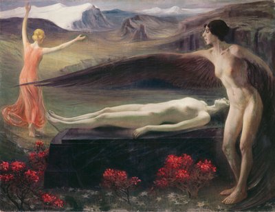 Vrouwen in een landschap door Paul Schad Rossa