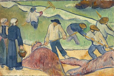 Klein landschap met tang-vissers door Paul Sérusier