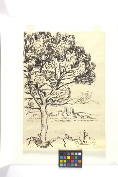 Antibes, Parasolden in de Voorgrond door Paul Signac