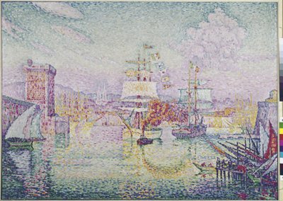 Ingang van de haven van Marseille door Paul Signac