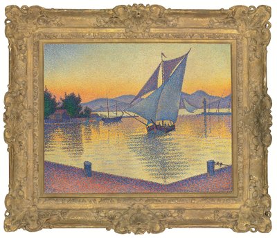 De haven bij zonsondergang, Opus 236 (Saint-Tropez) door Paul Signac