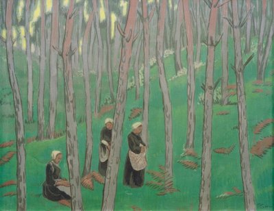 Paddestoelverzamelaar in het bos door Paul Sérusier