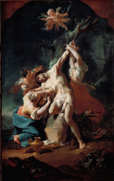 Het martelaarschap van Sint Sebastiaan door Paul Troger