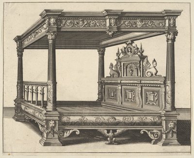 Hemelbed uit Verscheyden Schrynwerck door Paul Vredeman de Vries