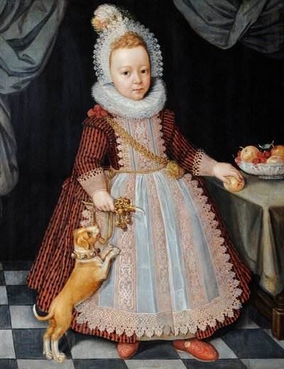 Portret van een Kind met een Rammelaar door Paul van Somer