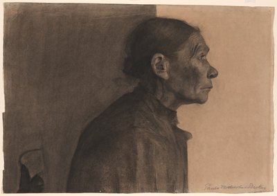 Vrouw in profiel, naar rechts gedraaid door Paula Modersohn-Becker