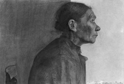Portret van een Boerin, 1898-99 door Paula Modersohn Becker
