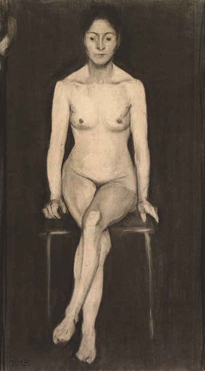 Zittende Vrouwelijke Naakt Zelfportret door Paula Modersohn Becker