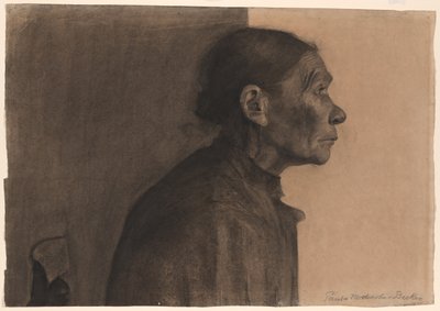 Vrouw in profiel, naar rechts gedraaid door Paula Modersohn Becker