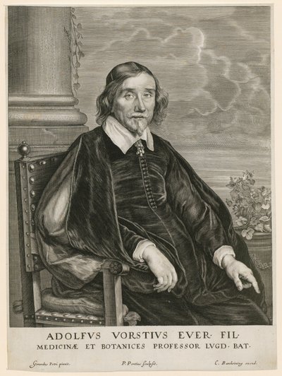 Portret van Adolph Vorst, professor in Leiden door Paulus Pontius