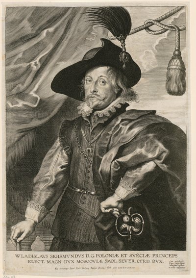 Portret van Wladislaus IV Wasa, prins van Polen en Zweden door Paulus Pontius