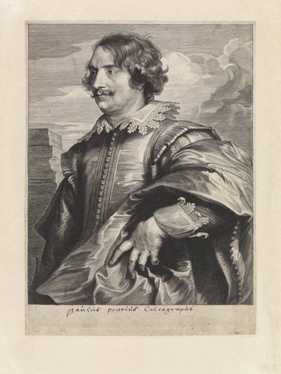 Portret van de graveur Paulus Pontius door Paulus Pontius