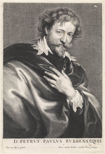 Portret van de schilder Peter Paul Rubens door Paulus Pontius