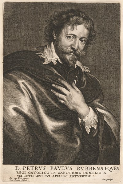 Peter Paul Rubens door Paulus Pontius after Sir Anthony van Dyck