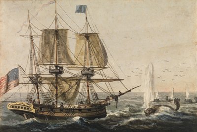 Het aanvullen van de scheepsvoorraad met kabeljauw voor de kust van Newfoundland, 1811-ca. 1813 door Pavel Petrovic Svin