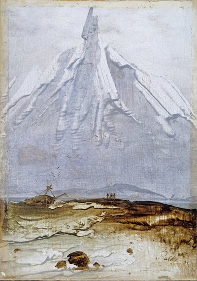 Kustlandschap met wrak door Peder Balke