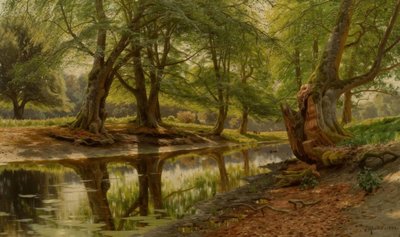 Lentedag bij de bosbeek door Peder Monsted