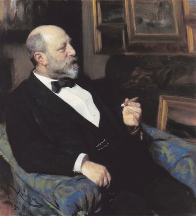 Portret van de tabaksfabrikant Heinrich Hirschsprung. Oprichter van de collectie. door Peder Severin Krøyer