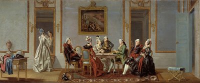 Gustaviaanse Stijl Interieur met Kaartspelers door Pehr Hilleström