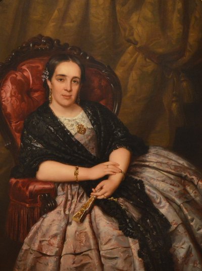 Portret van Ana García Izcalbalceta, vrouw van de architect de la Hidalga door Pelegrí Clavé