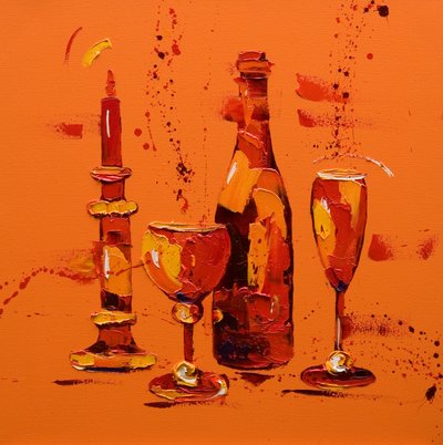 Stilleven in oranje door Penny Warden