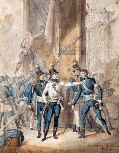 Prins Karel XIII van Zweden bij de slag van Hogland op 17 juli 1788 door Per  Krafft