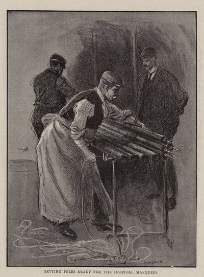 Palen klaarmaken voor de Ziekenhuistenten door Percy F.S. Spence