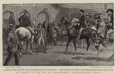 Een effect van de oorlog in Johannesburg, het vorderen van paarden door Percy F.S. Spence