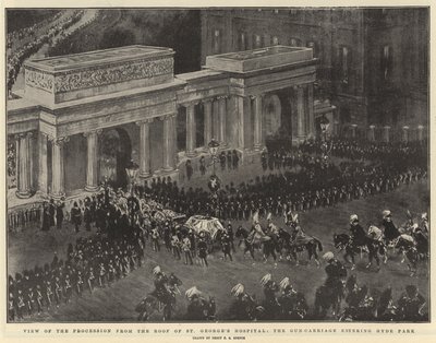 Uitzicht op de Processie vanaf het Dak van het St George
