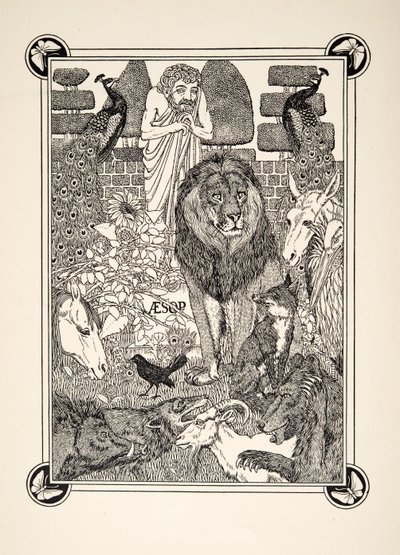 Frontispice, uit A Hundred Fables of Aesop, uitgegeven 1903 door Percy J. Billingshurst