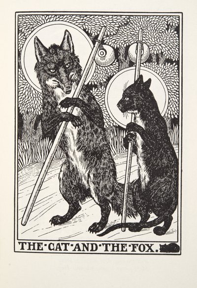 De Kat en de Vos, uit Fontaine Fabels, uitgegeven 1905 door Percy J. Billingshurst