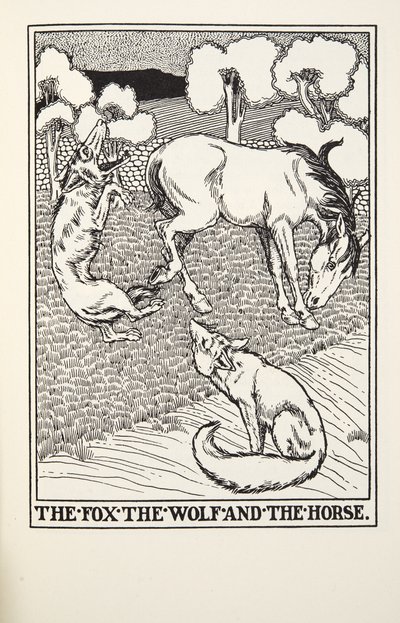 De Vos, de Wolf en het Paard, uit Fontaine Fabels, uitgegeven 1905 door Percy J. Billingshurst