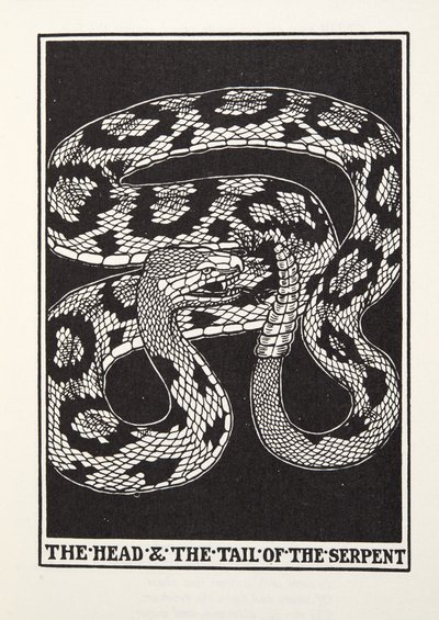 Het hoofd en de staart van de slang, uit Fontaine Fabels, pub. 1905 door Percy J. Billingshurst