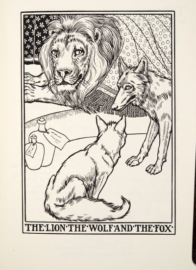 De Leeuw, de Wolf en de Vos, uit Fontaine Fabels, uitgegeven 1905 door Percy J. Billingshurst