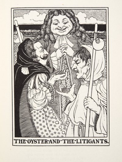 De oester en de procespartijen, uit Fontaine Fabels, uitgegeven 1905 (gravure) door Percy J. Billingshurst