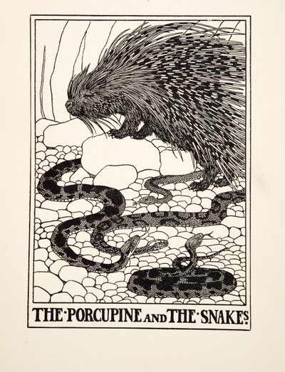 De Egel en de Slangen, uit Honderd Fabels van Aesopus, uitgegeven 1903 (gravure) door Percy J. Billingshurst