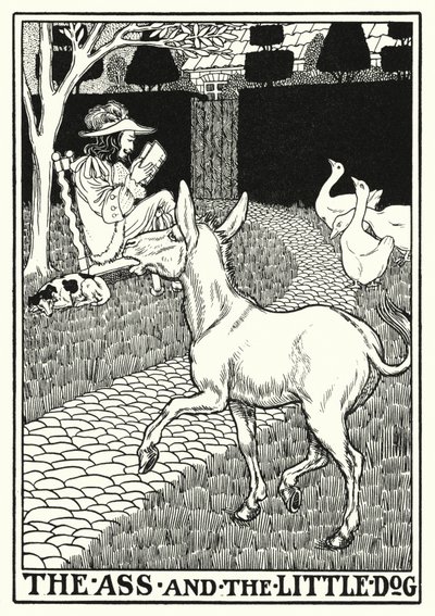 Fabels van La Fontaine: De ezel en de kleine hond door Percy James Billinghurst