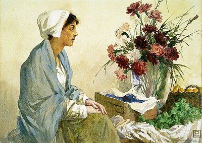 De bloemenverkoper door Percy Lancaster