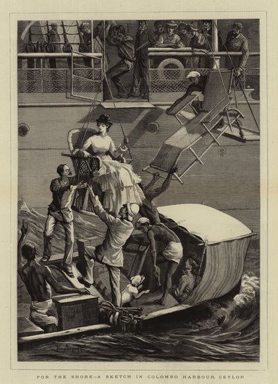 Voor de Kust, een Schets in de Haven van Colombo, Ceylon door Percy Macquoid