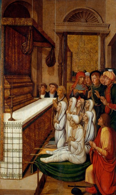 Zes opstandingen voor de relieken van Sint Stefanus door Pere (c.1502 1546) Gasco